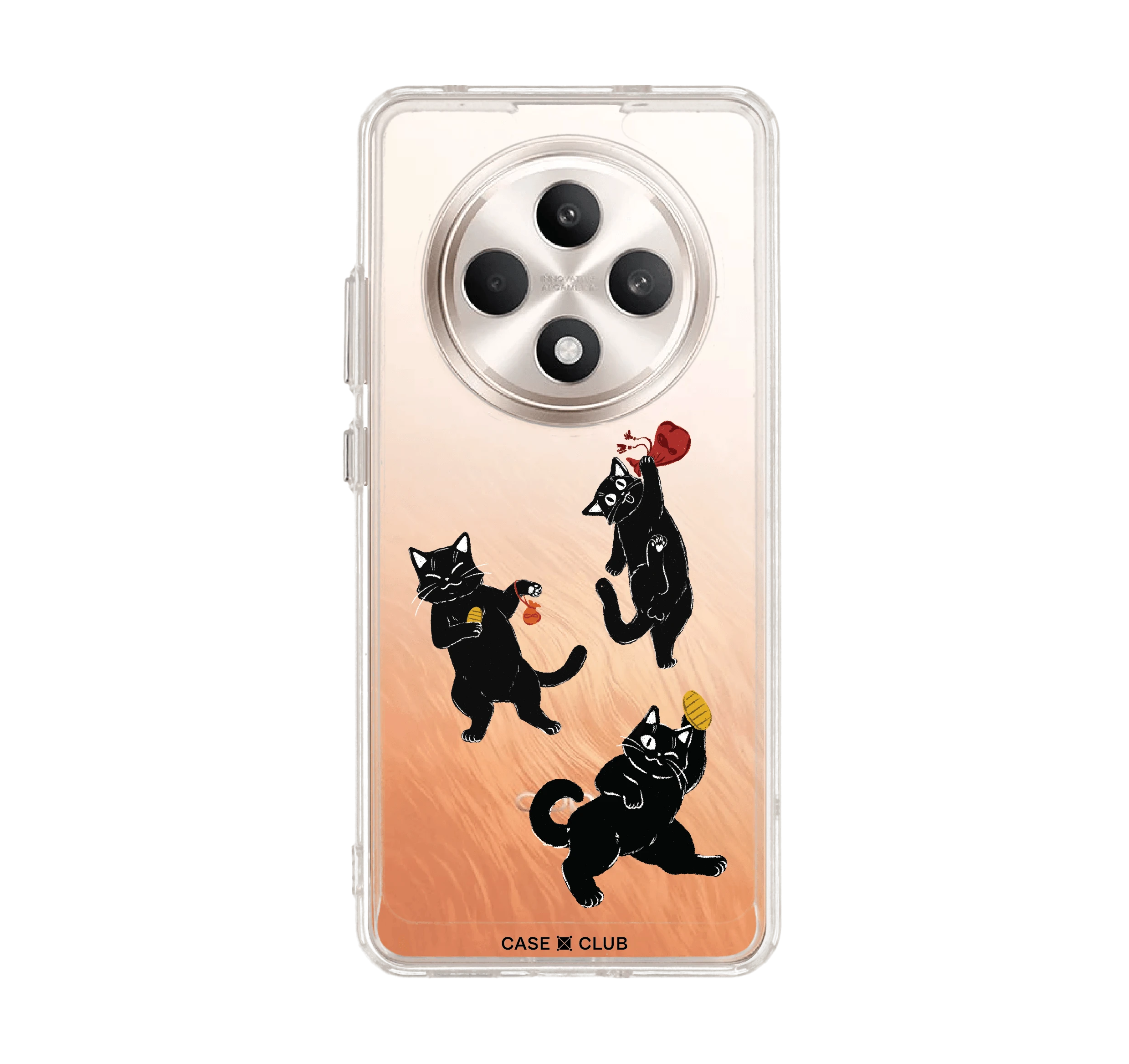 oppo reno 12f clear case black cat life